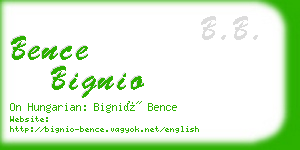 bence bignio business card